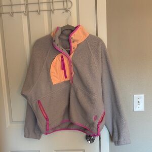 Free People Hit the Slopes Colorblock Fleece Pullover